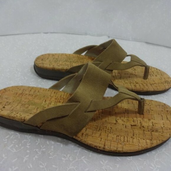 𝅺tara M Etta Womens Size 9 Brown Suede Slip On Flip Flop Thong Sandal - Picture 7 of 10